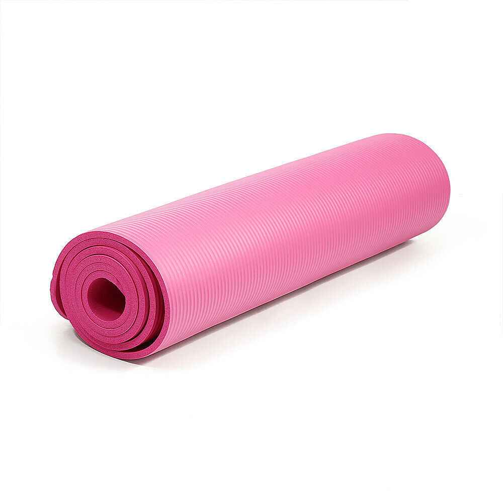 1/2 Inch Extra Thick Exercise Yoga Mat with Carrying Strap, Cushioned Support, for Fitness and Gym Workouts